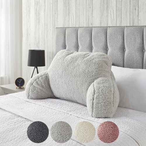 Huggleland Teddy Super Soft and Supportive Cuddle Cushion - Perfect for Snuggling, Lounging, and Adding Cosy Comfort to Any Space (Grey)