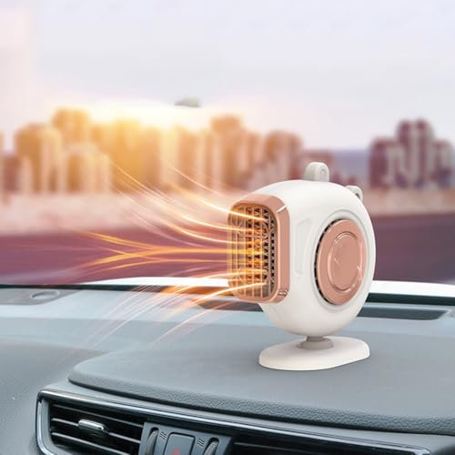 Désembuage électrique de chauffage de voiture, 12 V 150 W, appareil portable pour dégivrage rapide du pare-brise et réchauffement des mains (12 V, blanc)