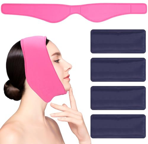 FAOKZE Weisheitszahn Kühlkompresse, Kühlpads für Weisheitszähne op Kühlkissen Gesicht Nach Zahn op Kalt Warm Kompresse (Rosa, M)