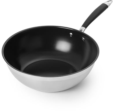 Amazon Basics, Padella Wok Antiaderente in Ceramica, 28 cm