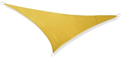 Hiseng Sonnensegel Wasserdicht Dreieck,Baldachin Segel mit 3 Seilen UV Schutz 95% Atmungsaktiv Markise Tarp Terrasse Sonnenschutz Windschutz Hohen Zugkräften Standhalten (Khakifarbe A,5x5x5m)