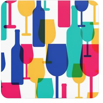 Cocktail Glasses and Wine Bottles Printing Cute Magnets for Fridge, Large Size Decorative Refrigerator Magnets for Dorm Locker
