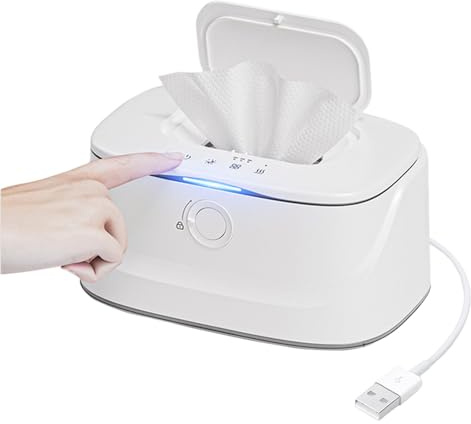 Baby Wipes Warmer, Wipe Warmer for Babies with Small Night Lights and 3 Temperature Control, Portable Large Capacity Wet Wipe Dispenser, Fast and Even Heating, Suitable for Both Outdoor and Home Use
