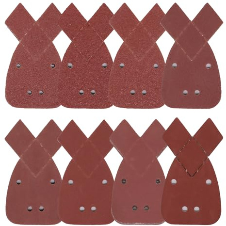 BEASAFY 80 Stück Maus Detail Schleifblätter, 4 Loch Dreieckschleifer Schleifpapier, Selbstklebendes Flockschleifpapier für Black und Decker Detail Palm Sander