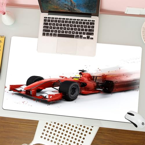 MESHIZIY Tapis de souris de jeu, tapis de souris pour ordinateur, surface douce et lisse et base en caoutchouc antidérapant, rendu 3D d'une voiture de course F1 générique avec effet spécial ajouté