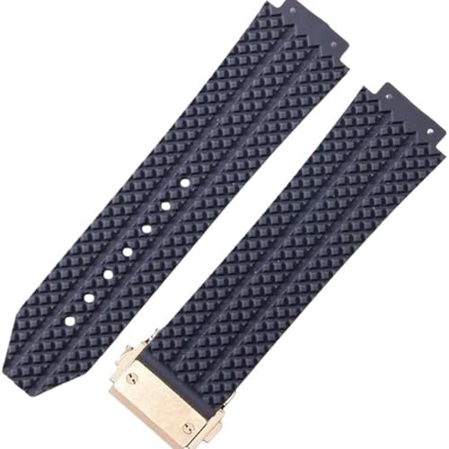 ROUHO 25mm Silikon Gummi Herren Uhr Armband Schweißdicht Geruchslose Gummi Armbänder für HUBLOT Big BANG Classic Fusion