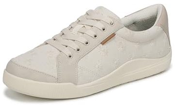 Dr. Scholl's Women's Be Bright Sneaker Off White Floral Fabric 8 M