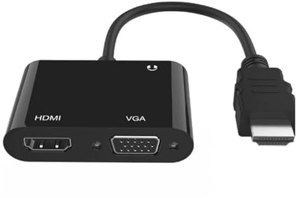 gdsDEs 2 in 1 Zu/VGA Adapter Splitter 1080P mit 3,5mm Konverter for Computer Desktop Laptop PC Monitor Projektor HDTV