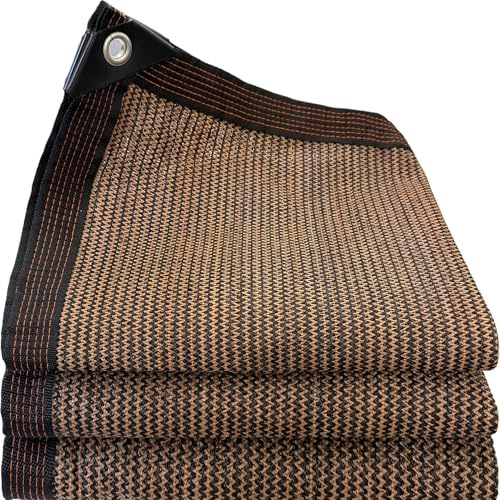 Filet Protection Solaire Filet D'Ombrage,80% UV Tissu D'Ombrage, Toile d'ombrage de Serres Coupe-Ventpour La Couverture VéGéTale/Serre/Pet House/Jardin/Pergola/Patio Lawn (Brun, 2×6m)