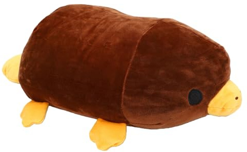 AMONIDA Juguete de Peluche de Pico de Pato, Animal de Peluche de Ornitorrinco, Pose Tumbada, Juguete de Ornitorrinco con Diseño Realista para Niños y Adultos, Decoración del Hogar (Brown)