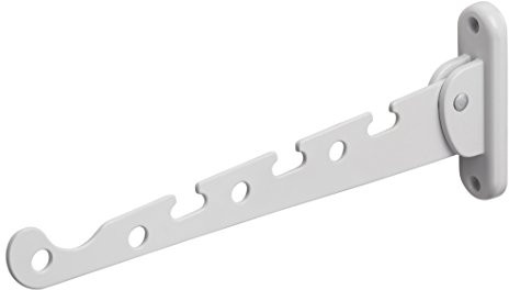 Metafranc Kleiderlüfter weiß - 290 x 30 mm - 20 kg Tragkraft - Stabiles Material - Platzsparende Klappfunktion /Kleiderstange / Wandhaken / Klapphaken / Aufhängevorrichtung /0250037