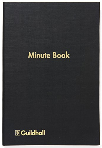 Exacompta - Ref 32/MZ - Guildhall - Meeting Minutes Book, 160 Pages 95gsm Paper, 298 x 203mm, Fully Bound in Black Vinyl, Feint Blue Rulings, Numbered Pages