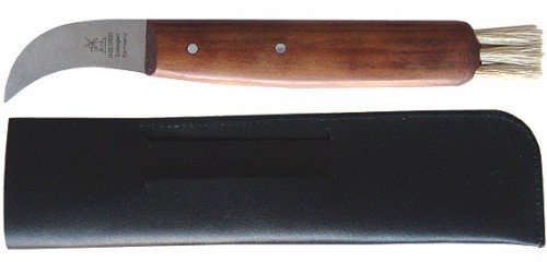 Windmühlenmesser Pilzpflückmesser 4,6cm + Etui Pflaume