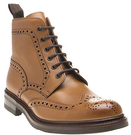 Loake Bedale Menâs Spitze An Akzent Stiefel 10 Tan Burnished