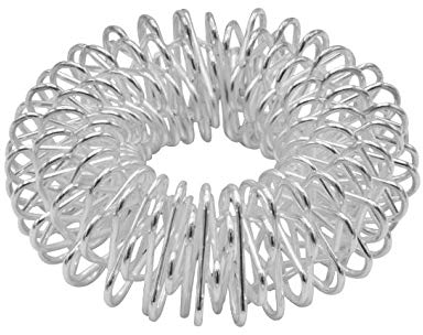 CHI-ENTERPRISE - Premium Finger Massager | Antistress Ring | Akupressur Ring - Silber, Groß