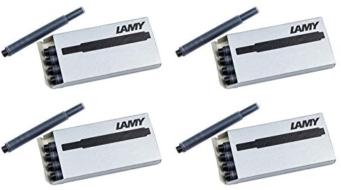 LAMY T10 4er Set Tintenpatronen mit großem Tintenvorrat - geeignet für alle Lamy Patronenfüllhaltermodelle - Inhalt 1,25ml je Patrone - 5 Stück pro Päckchen - Tintenfarbe schwarz