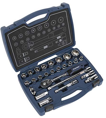 Sealey Ak8992 Socket Set 26Pc 1/2In Sq Drive 6Pt Walldrive Metric