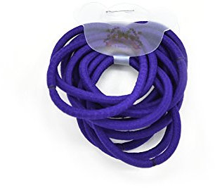 PrettyBoutique Set of 12 4mm thick Endless Snag Free Hair Elastics Bobbles Bands Ponios (Purple)