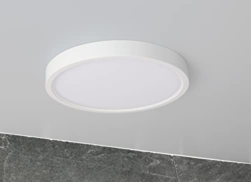 ChiliTec LED Deckenlampe Rund 24mm fach Leuchte für Wand Decke 17cm 230V 1320 Lumen Aufbau Beleuchtung für Büro Flur Wohnzimmer Küche 3000k Warmweiß