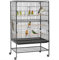 Yaheetech Grande Cage Oiseau sur Pied Volière Canaries Perroquet Grosses Perruches Cacatoès Ara Cage Oiseaux sur roulettes 2 Étages avec Support 79 x 52 x 132 cm