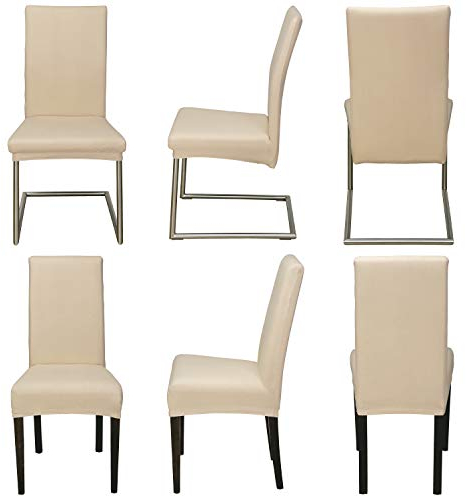 Staboos Stuhlhussen 6er Set - Hochwertige und elastische Stuhlhussen für Swingstühle - Pflegeleichte Stuhlbezüge & Hussen für Stühle - Perfekter Stuhlbezug 6er Set - ÖKO TEX Zertifiziert - Beige