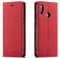 QLTYPRI Hülle für Huawei P30 Lite, Premium Dünne Ledertasche Handyhülle mit Kartenfach Ständer Flip Schutzhülle Kompatibel mit Huawei P30 Lite - Rot
