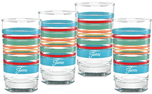 Offiziell lizenziertes Fiesta Stripes Saftglas, 200 ml, 4 Stück (Rainbow Radiance Collection)