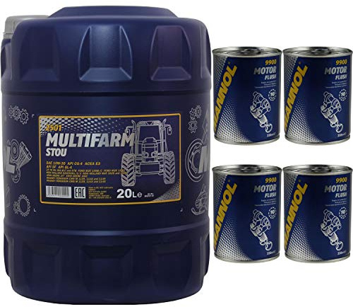 20L MANNOL olio motore SAE 10W-30 Multifarm STOU, sistema di irrigazione Motor Flush