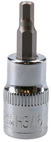 3/16 Hex Key Socket/Bit 3/8 Drive Imperial AF SAE 6 Sided Allen Key 48mm Cr-V