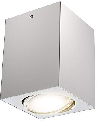 Briloner Leuchten LED Aufbauleuchte, Deckenlampe GU10, Reflektor schwenkbar, 400 Lumen, 3.000 Kelvin, Silber, 8x8cm, 5 W, Silberfarbig