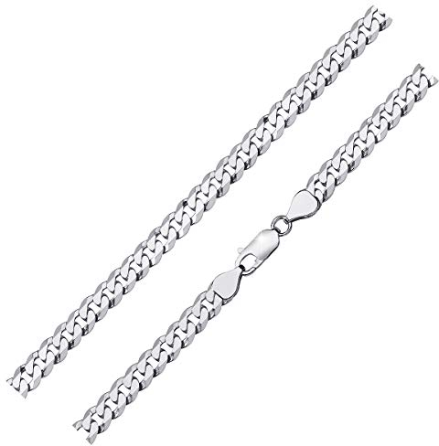 Materia Herren Armband Panzerkette Silber 925 Panzerarmband 21cm flach 6mm breit SA-63-21