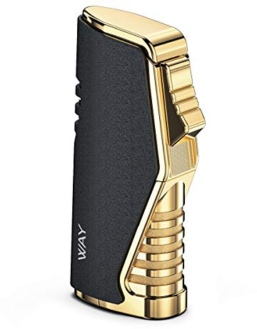 VVAY Triple Jet Flame Lighter Windproof Butane Gas Refillable Turbo Torch Lighter (Sold Without Gas)