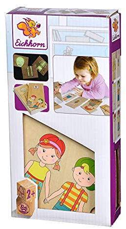 Eichhorn - Körperpuzzle, entdecke den Körper mit 18 verschiedenen Puzzleteilen, inkl. Holzbox zur Aufbewahrung, 24x12 cm groß, aus 100 Prozent FSC zertifiziertem Holz, ab 2 Jahren