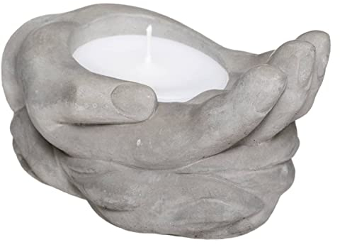 Atmosphera - Zitronengras-Duftkerze Hand, 105 g - Grau