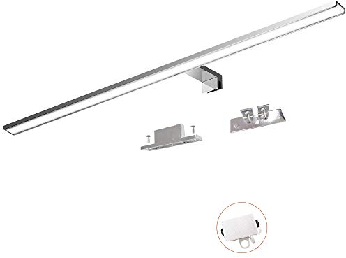 YIQAN Lampada a specchio da bagno a LED, 80 cm, 15 W, 1650 lumen, 230 V, 3000 K, in alluminio, 3 in 1, impermeabile, IP44
