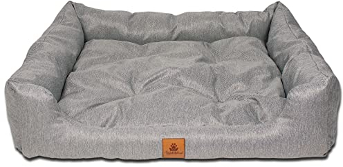 PaLulli Animal Hundebett Hundestall Abnehmbares Kissen Wasserdicht Maschinenwaschbar Weiches Polyester Haustierfreundlich Sehr langlebig 70x57x18cm Grau