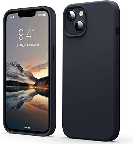 Flyzoo Flüssige Silikon Case für iPhone 13 Mini Hülle (5,4), Kratzfest & Anti-fingerabdruck Handyhülle mit Rundumschutz: 4-Schicht Schutzhülle, Erhöhter Rand für Bildschirm & Kamera, Schwarz