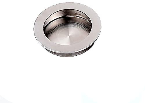 TopHomer Recessed Sliding Pull Door Handles, Stainless Steel Hidden Flush Finger Pull Handle with Screws for Residential and Commercial (Circle-70mm)