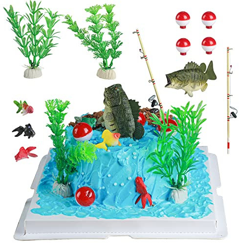 Catch of the Day: Fishing Birthday Decorations featuring a Fish Cake Topper!