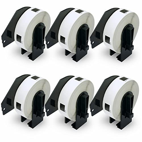 BETCKEY - 6 Rollen DK-11204 Mehrzwecketiketten Kompatibel mit Brother, 17mm x 54mm, 2400 Etiketten, Ablösbar für Brother QL Etikettendrucker