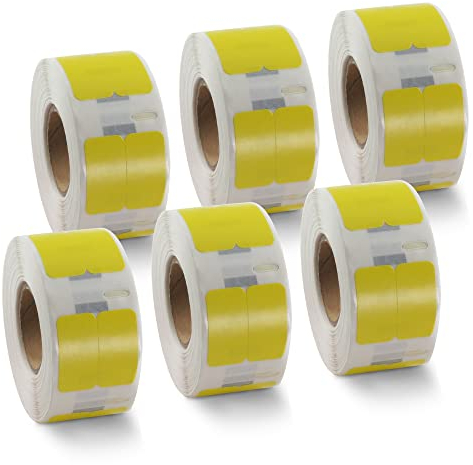 BETCKEY - 6 Rollen Gelb Mehrzwecketiketten (Klein) Kompatibel mit DYMO 11353(S0722530), 13mm x 25mm, 6000 Farbige Etiketten für LabelWriter 450, 4XL NICHT passend 550 oder 5XL