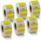 BETCKEY - 6 Rollen Gelb Mehrzwecketiketten (Klein) Kompatibel mit DYMO 11353(S0722530), 13mm x 25mm, 6000 Farbige Etiketten für LabelWriter 450, 4XL NICHT passend 550 oder 5XL