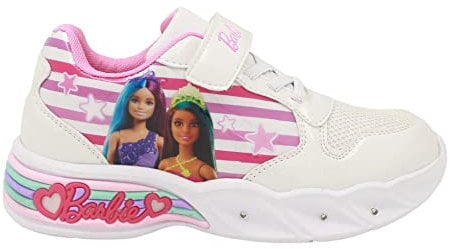 Baskets avec lumières Printemps Été Blanc Barbie, Blanc, 32 EU