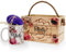 Personalised Easter Basket and Mug and Milk Chocolate Easter Egg Gift Set, Wooden Easter Egg Hunt Box Hamper, Carry Crate with Rope Handle, Pink Gold Flower Peony Coffee Cup Design, Floral Crate