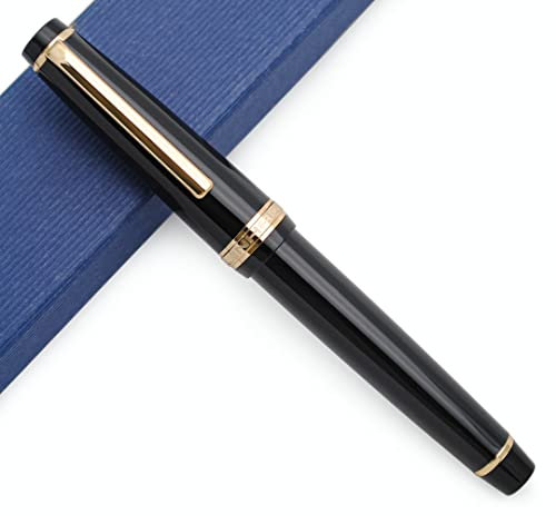 JINHAO 82 Fountain Pen with Gold Clip (F Nib 0.5mm, Black)