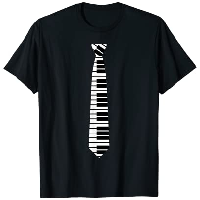 Klavier Krawatte Lustiger Tastatur Musik Spieler T-Shirt