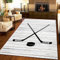 TEMLAN Sport-Hockey-Stadion Retro Teppiche Gegend, Sport Eishockey Waschmaschinenfest Große Teppiche für Wohnzimmer, Schlafzimmer, Kinderzimmer, Büro, etc 180 x 280cm