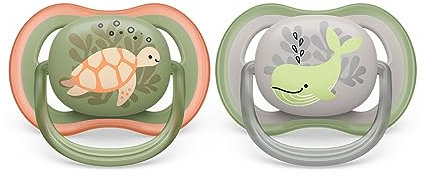 Philips Avent Schnuller Ultra Air - 2x leichter, atmungsaktiver Schnuller für 6-18 Monate ohne Bisphenol A, inkl. Sterilisatoretui (Modell SCF085/60)