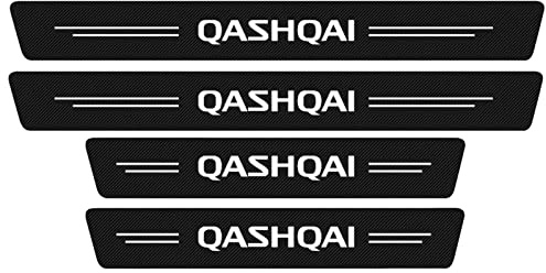 Symilov 4Pcs Car Sill Protectors Strips for Nis-san Qashqai J10 J11 J12, Anti Scratch Carbon Fiber Car Door Edge Entry Kick Plates Guards Stickers Styling Decorative Accessories,White
