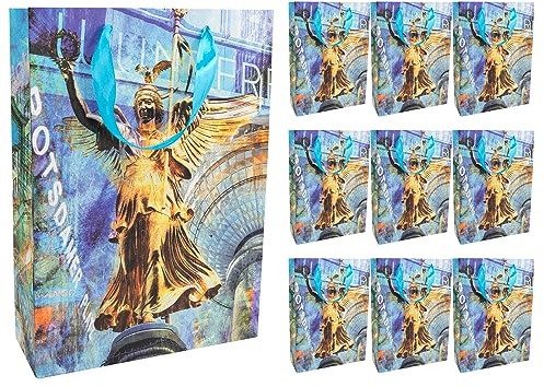 Idena Geschenktüten Berlin, 10 Stück, 18 x 23 x 8 cm | Papiertüten, Geschenktaschen, 90846